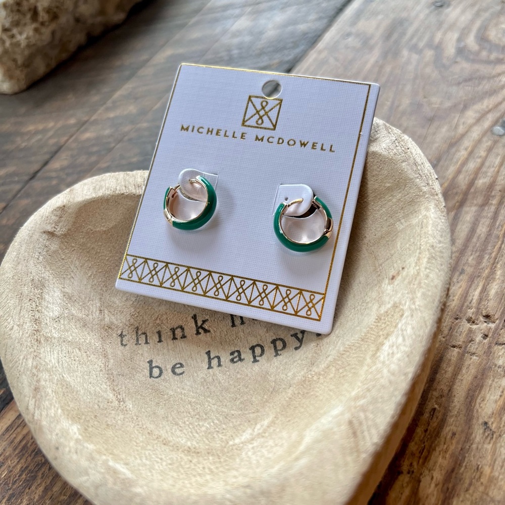 NWT Michelle McDowell Leah Earrings in Emerald